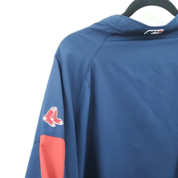 MLB Boston Red Sox Men's Majestic Windbreaker Jacket 1/4 Zip Cool Base XL - Picture 11 of 14